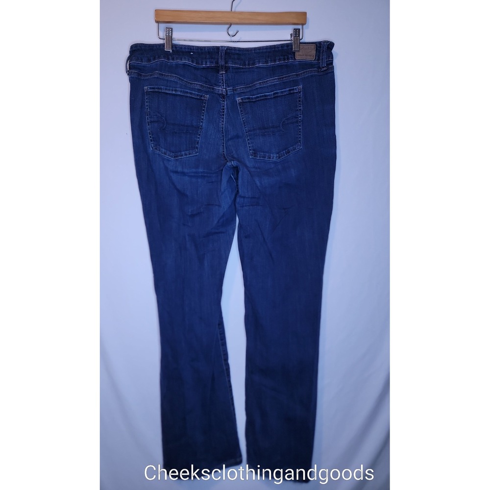 American Eagle Favorite Boyfriend Jeans Dark Wash Super Stretch 20 Long Tall - Picture 3 of 6